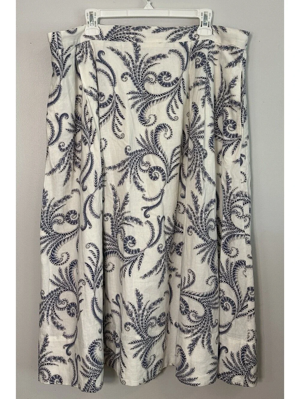 Banana Republic Beige Linen Lined Pleat Front Back Zip Maxi Skirt Size 16 GUC.